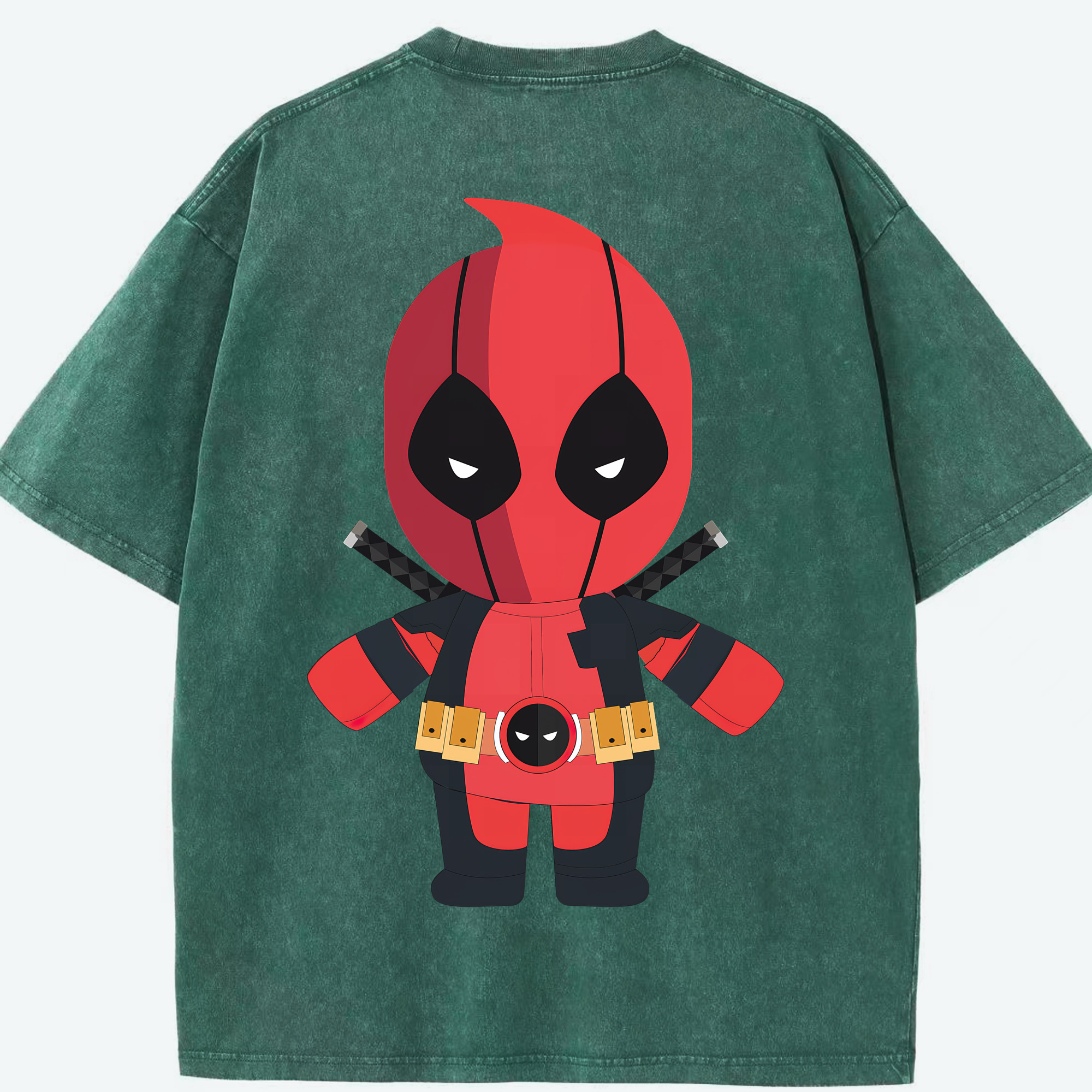 （画像用） Deadpool デッドプール 綿100% ヴィンテージ風 半袖Tシャツ（背面プリント）